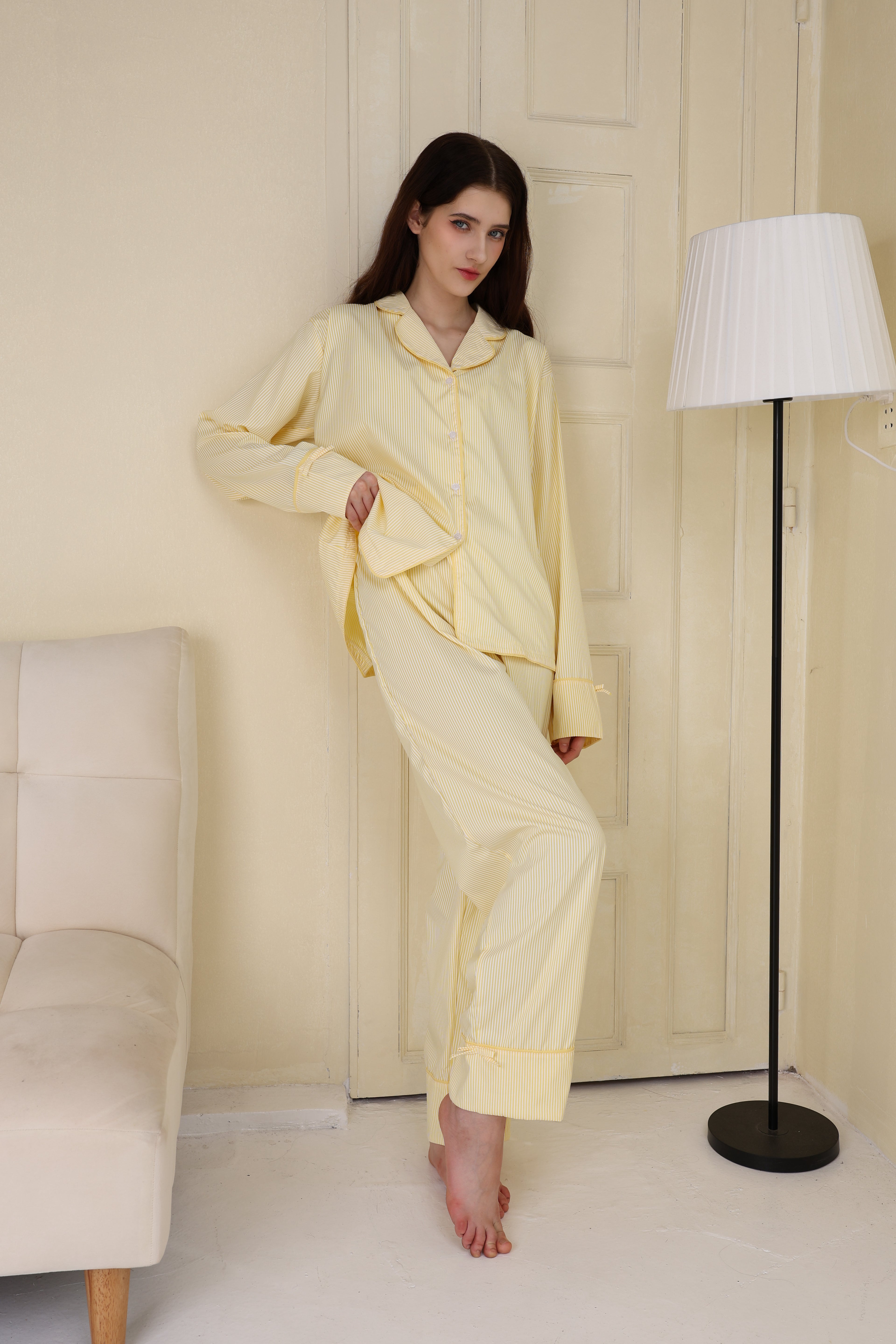 Lemon Stripe Long Set