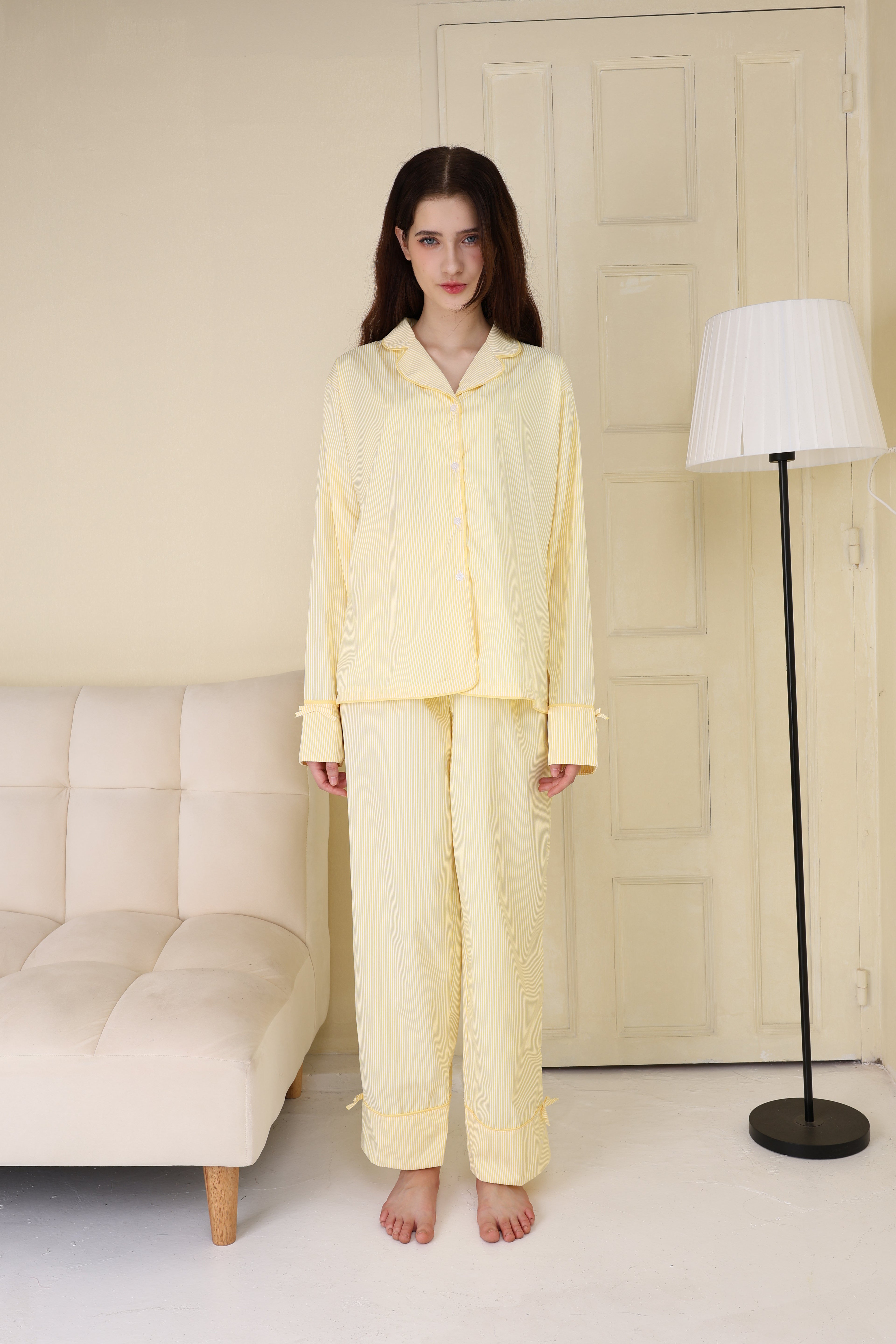 Lemon Stripe Long Set